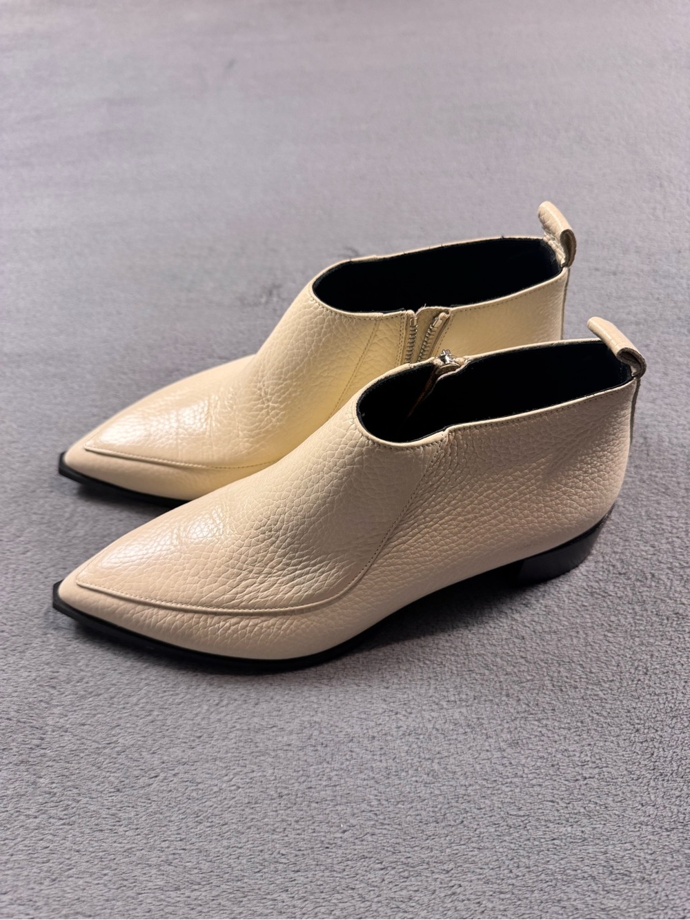 Everlane The Boss Bone Pointed-Toe Ankle Booties